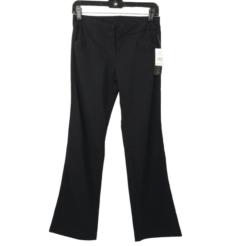 Rampage Stretch Dress Pant Womens Size 1 Flare Boot Cut Low Rise Black NEW